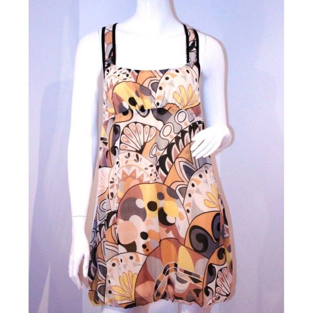 BCBG MAX AZRIA Plates RACER BACK Bubble DRESS ( M )